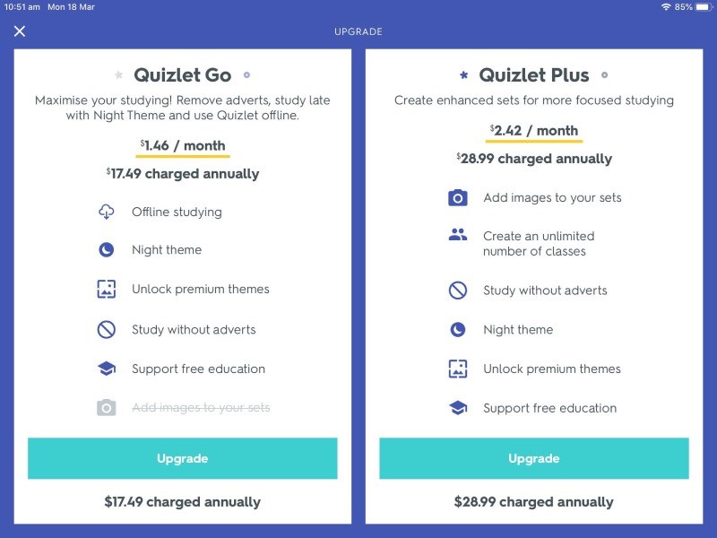 Quizlet Go và Quizlet Plus