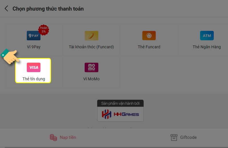 Chọn phương thức thanh toán