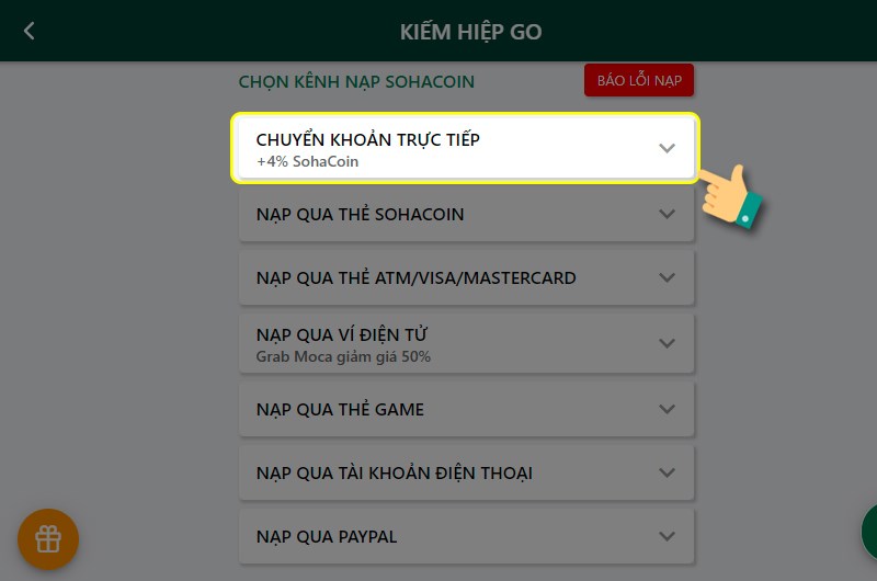 Chọn phương thức thanh to&aacute;n