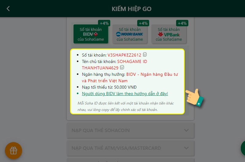 Th&ocirc;ng tin chuyển khoản