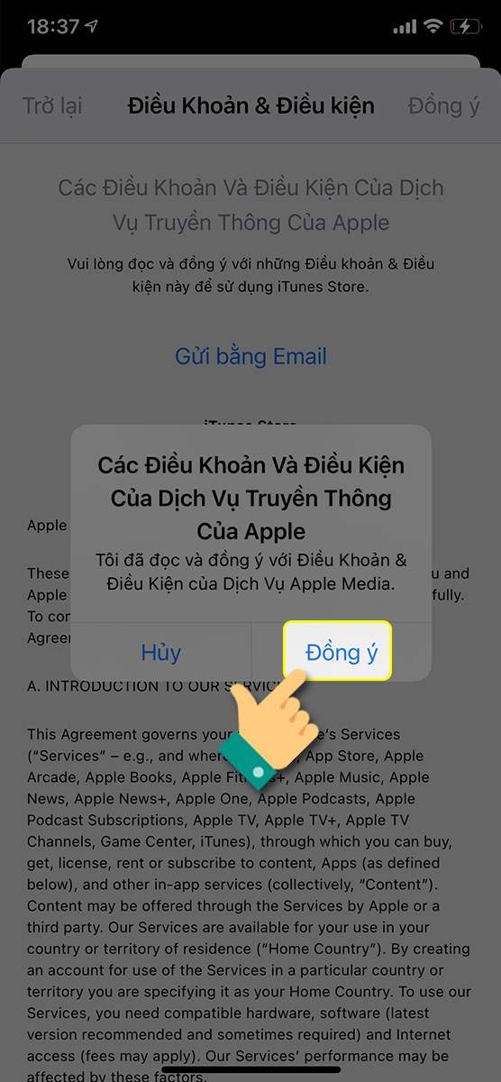 Xác nhận đồng ý các điều khoản