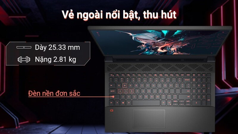 Laptop sở hữu vẻ ngoài ấn tượng, đậm chất gaming