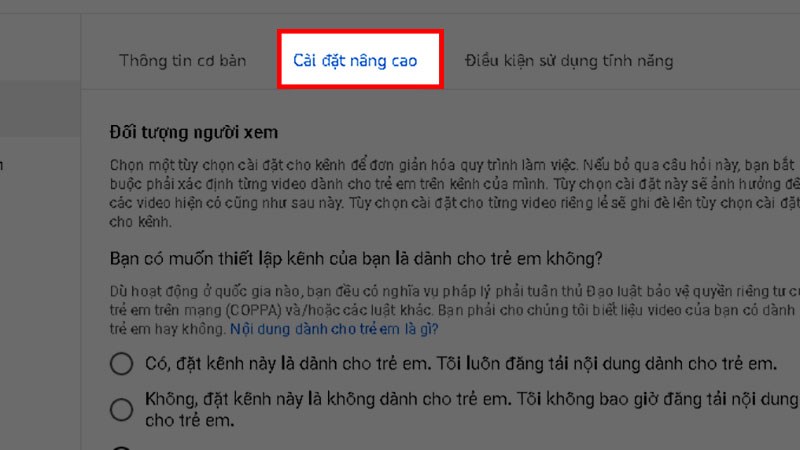 Chọn C&agrave;i đặt n&acirc;ng cao/Advanced settings