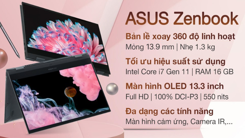 Điểm nổi bật laptop Asus ZenBook Flip UX363EA i7 1165G7