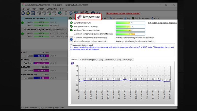 Tab Temperature