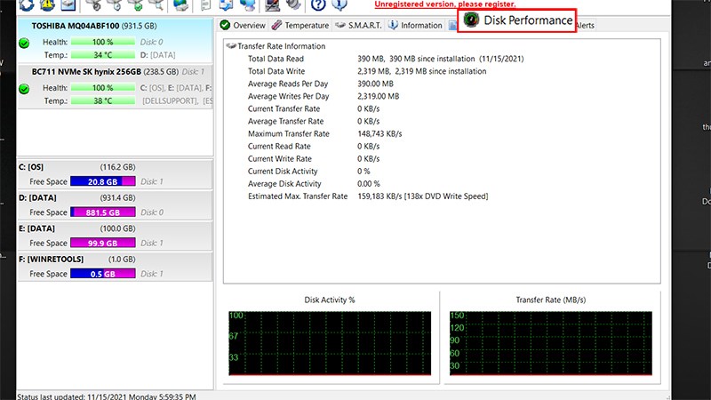 Tab Disk Performance