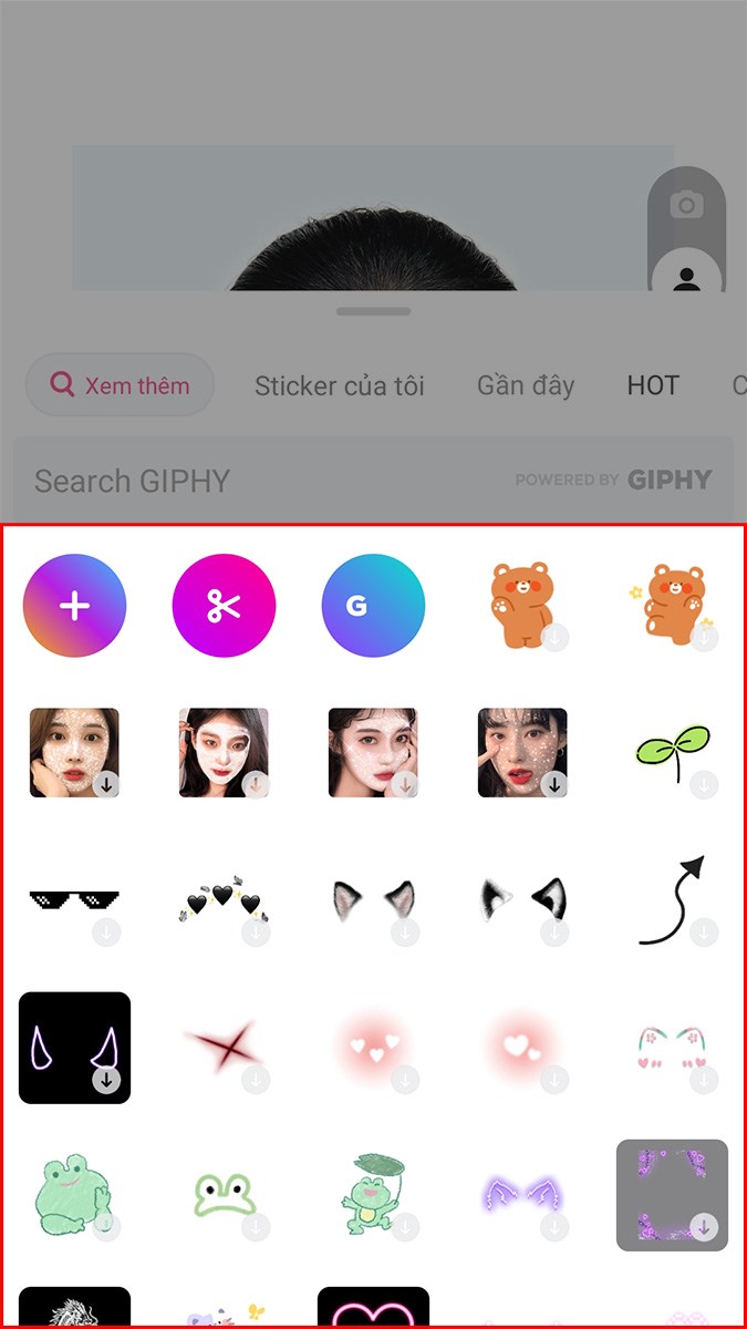 Chọn Sticker m&agrave; bạn muốn gh&eacute;p v&agrave;o mẫu để tạo sticker cho ri&ecirc;ng bạn