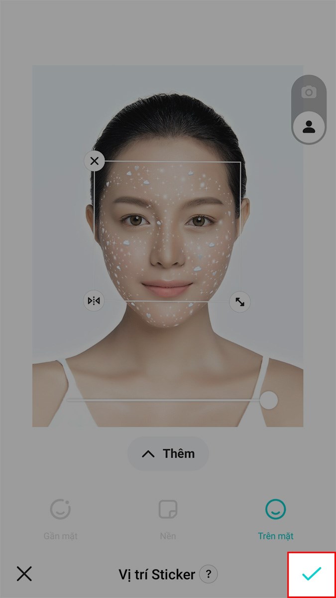 Sau đ&oacute;, nhấn biểu tượng dấu t&iacute;ch