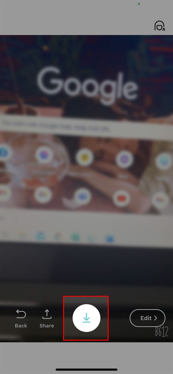 Chọn biểu tượng mũi t&ecirc;n để tải ảnh về m&aacute;y