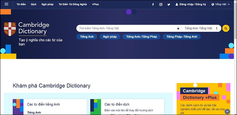 Cambridge Dictionary: Từ điển online tốt nhất