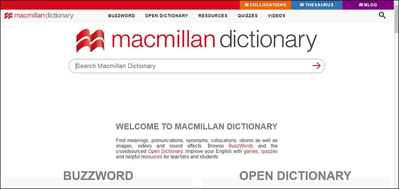 Macmilan Dictionary: Từ điển online có phát âm