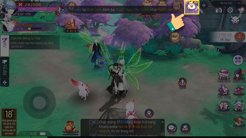 Nhấn v&agrave;o ph&uacute;c lợi