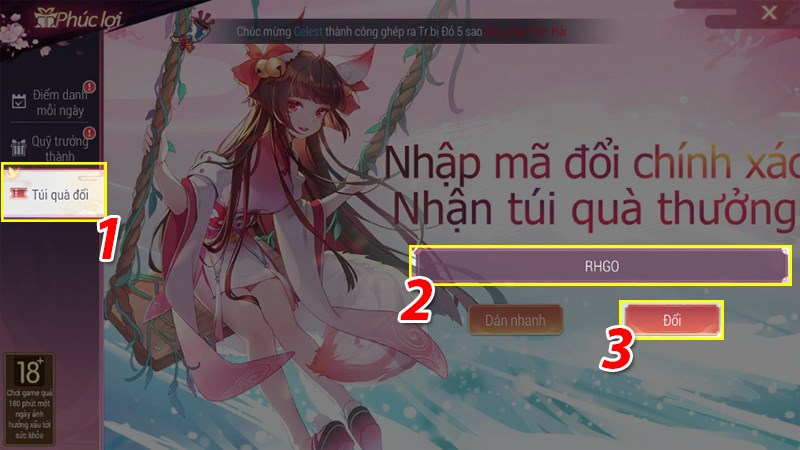 Điền m&atilde; code