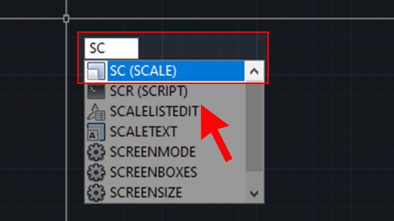 Nhập lệnh SC (Scale) > Nhấn phím Space hoặc Enter