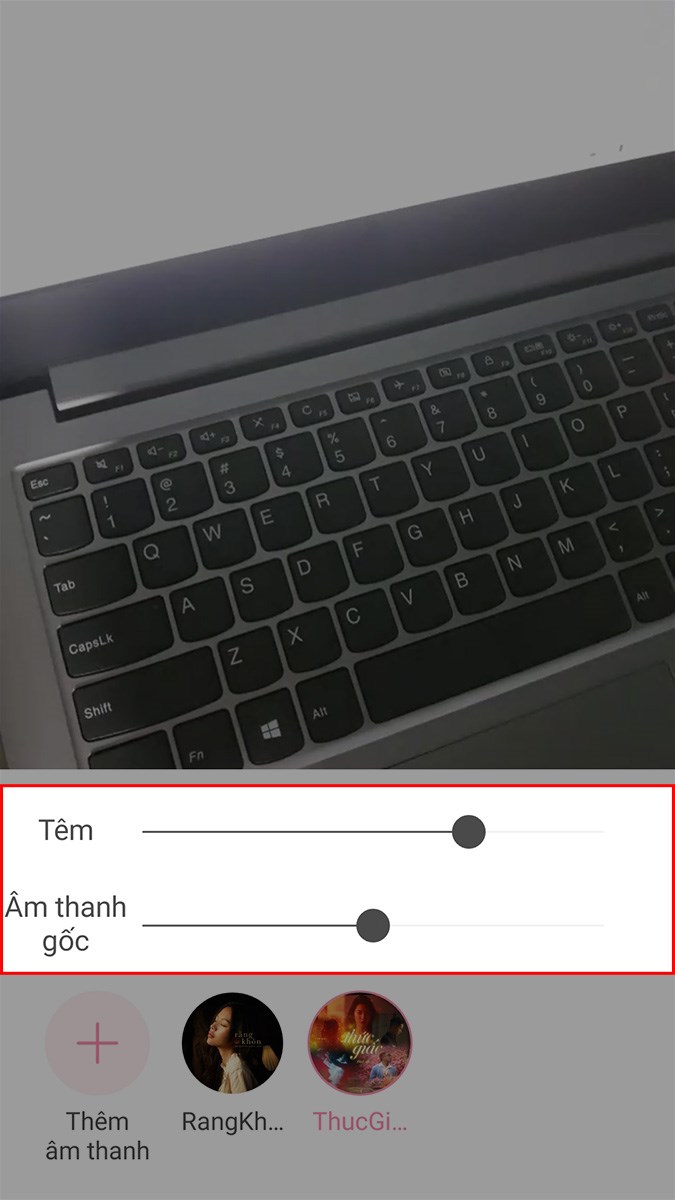 Điều chỉnh mục Thêm