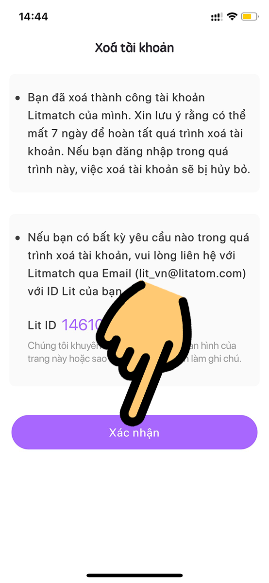 Nhấn X&aacute;c nhận 