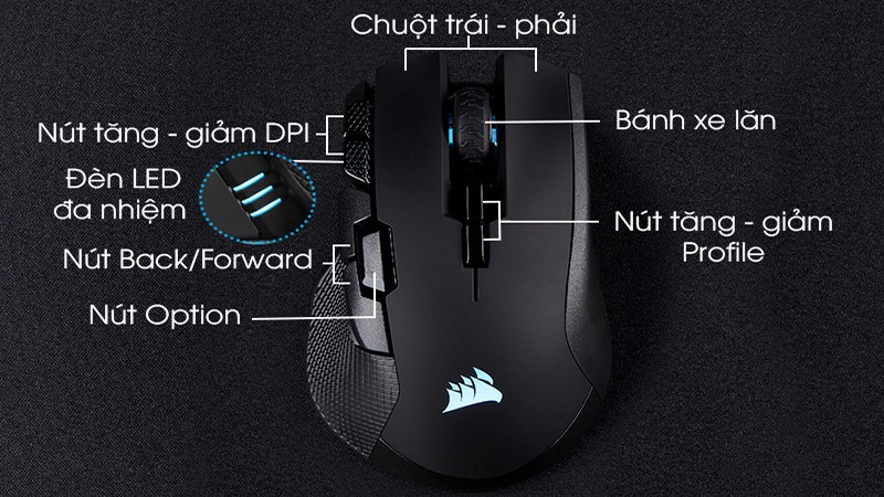 Chuột Gaming Corsair Nightsword RGB Tunable FBS/MOBA