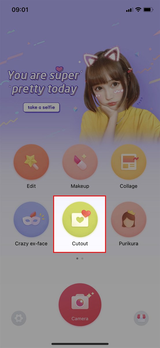 Mở ứng dụng Pitu, chọn Cutout