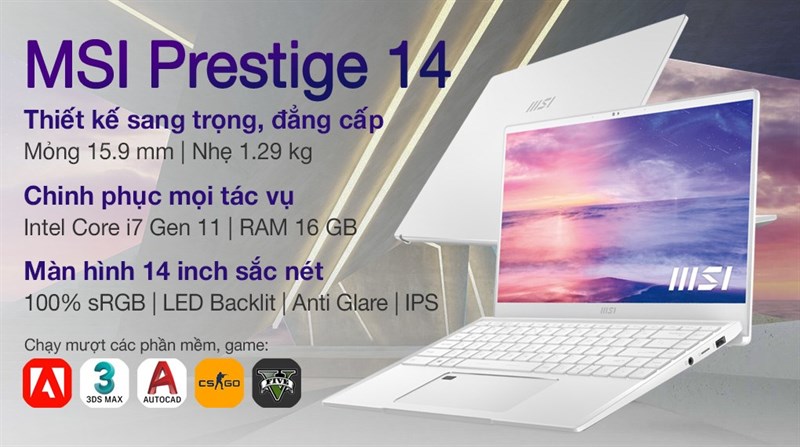 Laptop MSI Prestige 14 A11SC i7 1195G7 