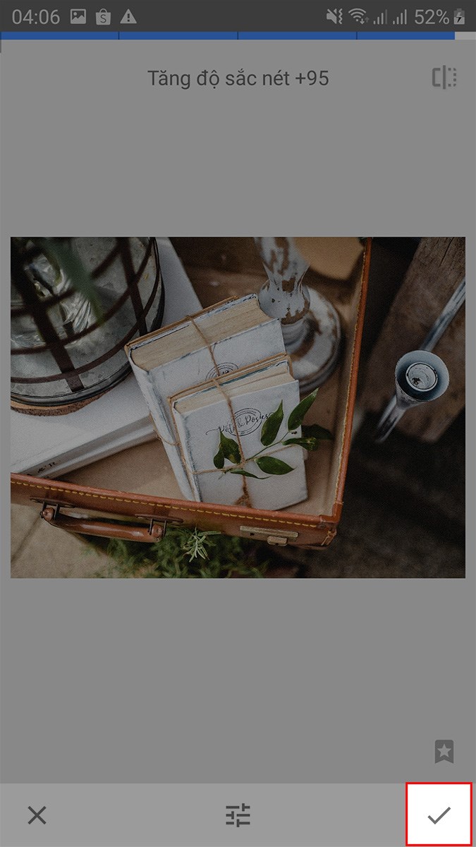 Chọn biểu tượng dấu t&iacute;ch ở g&oacute;c dưới b&ecirc;n phải