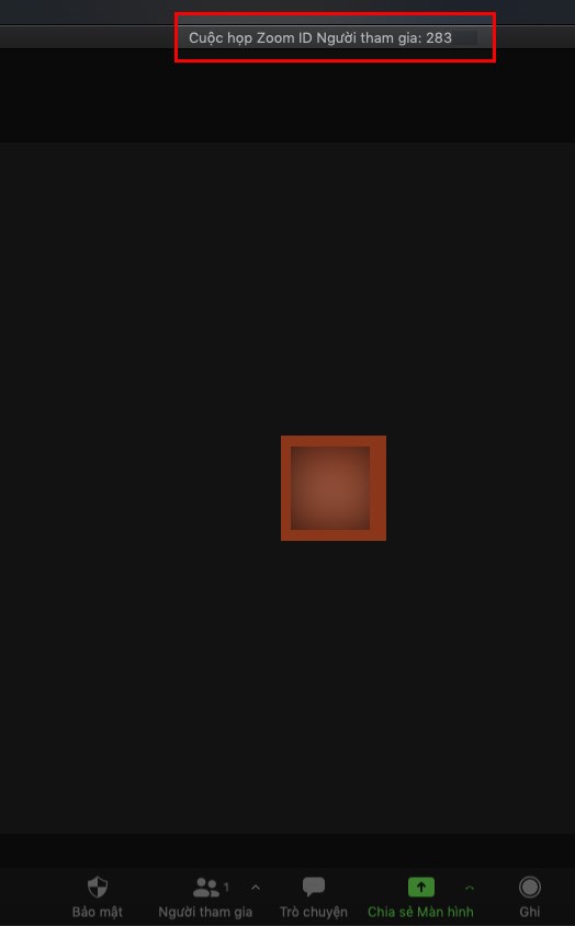 Tại đ&acirc;y, bạn sẽ nh&igrave;n thấy ID cuộc họp ở g&oacute;c tr&ecirc;n