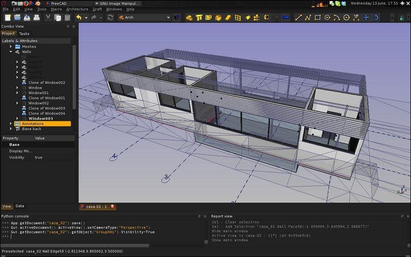 FreeCAD Arch: Phần mềm thiết kế bản vẽ nhà 2D, 3D