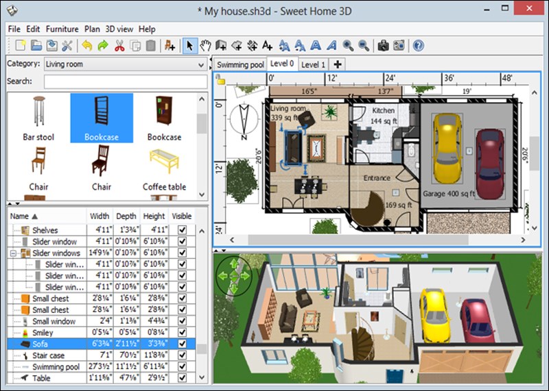 Sweet Home 3D: Phần mềm thiết kế bản vẽ nhà, nội thất 3D
