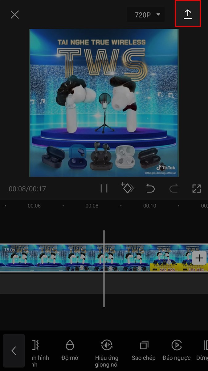 Chọn biểu tượng mũi t&ecirc;n ở g&oacute;c tr&ecirc;n b&ecirc;n phải để lưu