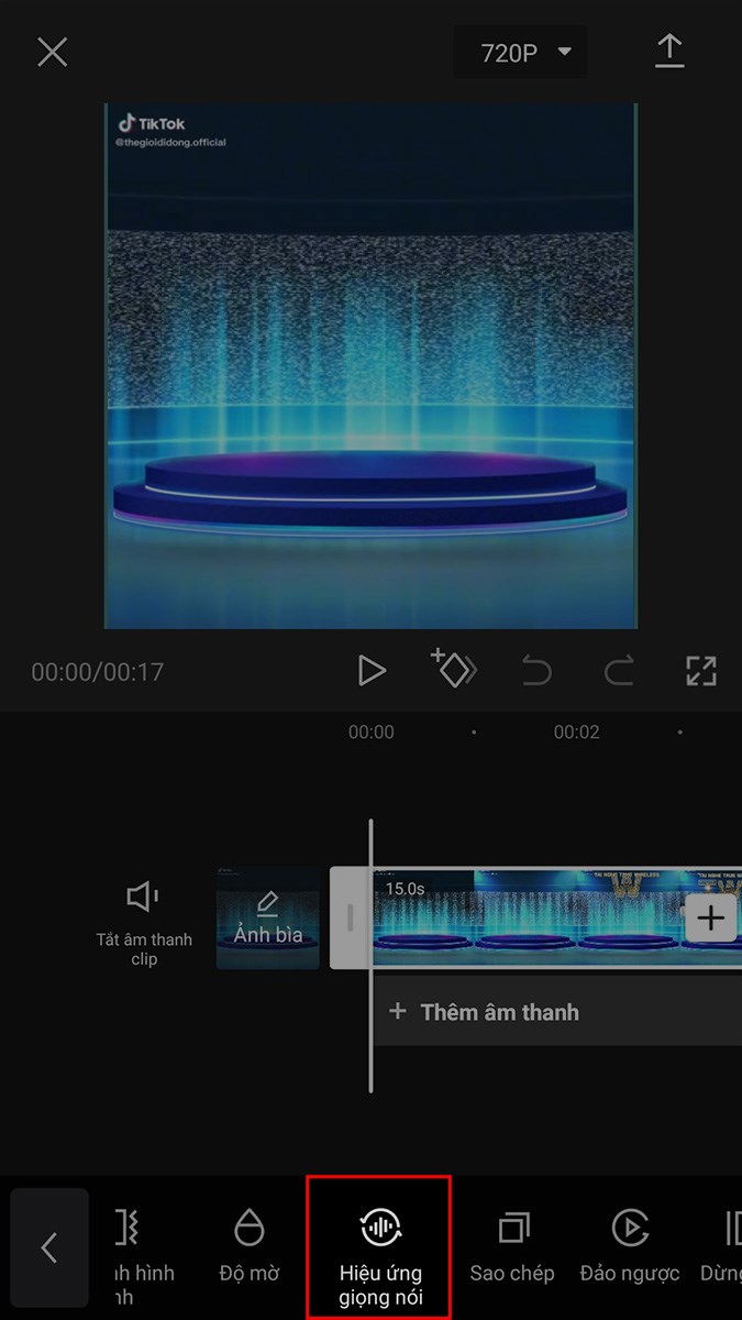 Chọn Hiệu ứng giọng n&oacute;i