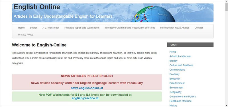 English Online: Website học tiếng Anh giao tiếp online free