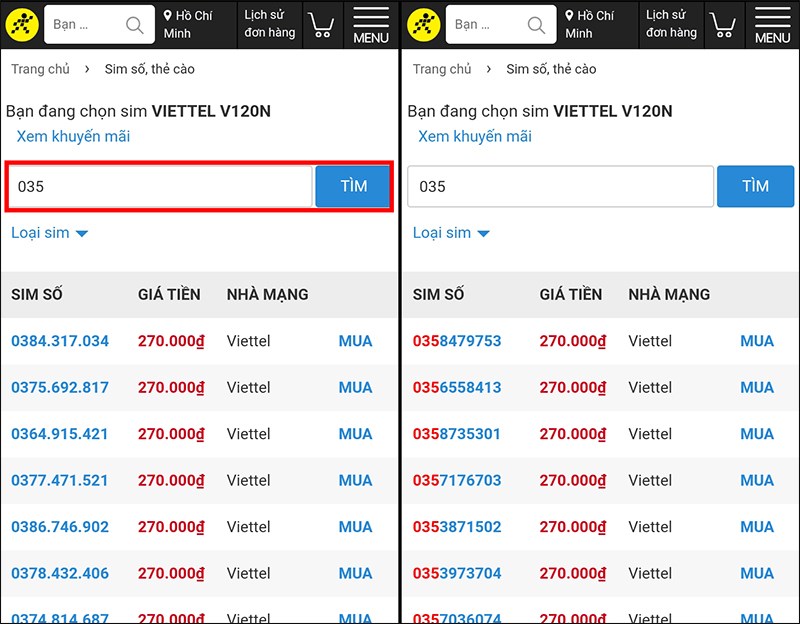 T&igrave;m đầu số y&ecirc;u th&iacute;ch ở &ocirc; T&igrave;m kiếm