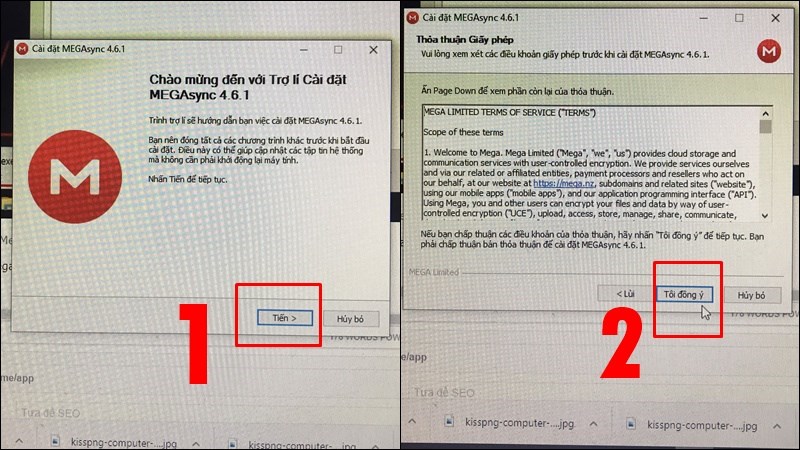 Chọn Tiến, sau đ&oacute; nhấn T&ocirc;i đồng &yacute;