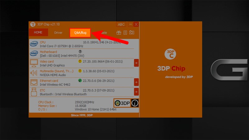 Nhấn chuột vào mục Q&A/Bug