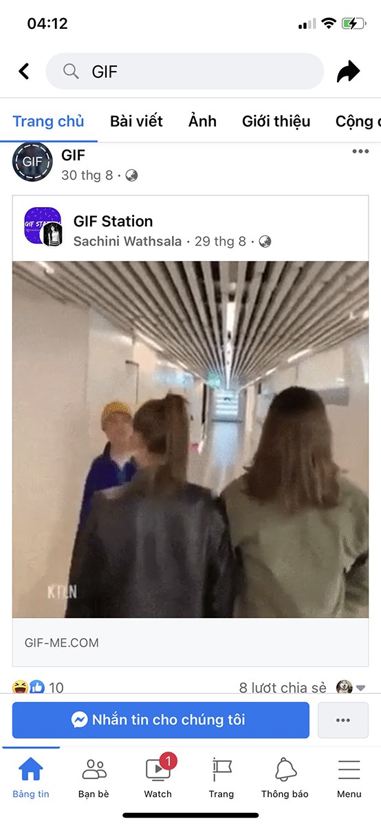 Ảnh Gif tại giao diện Facebook 