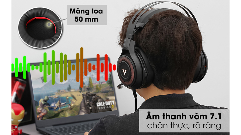 Tai nghe chụp tai Gaming Rapoo VH520C