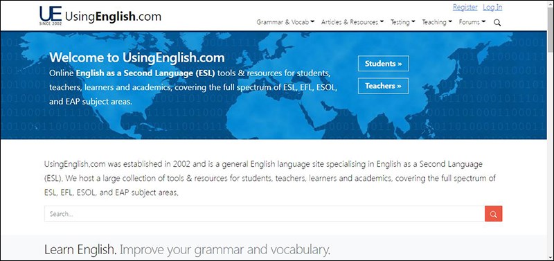 UsingEnglish: Website học ngữ ph&aacute;p tiếng Anh trực tuyến miễn ph&iacute;