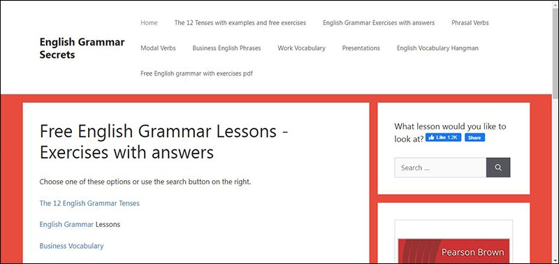 11. English Grammar Secrets: Trang web học ngữ ph&aacute;p tiếng Anh online miễn ph&iacute;