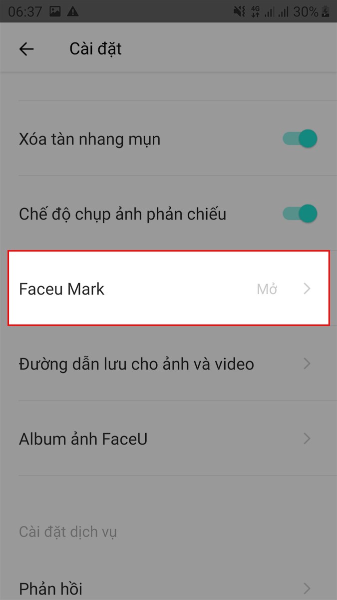 Chọn Faceu Mark