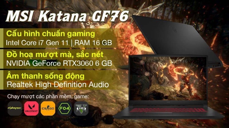 Laptop MSI Katana GF76 11UE
