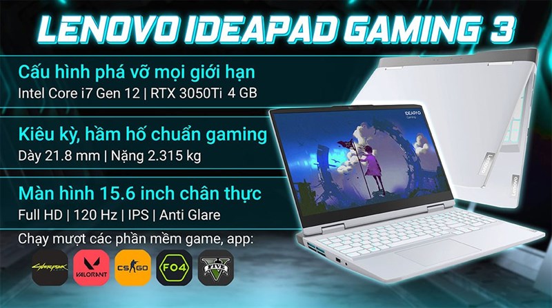 Laptop Lenovo Ideapad Gaming 3 15IAH7