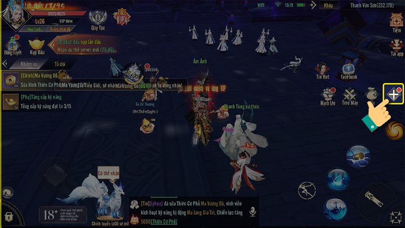 Nhấn v&agrave;o biểu tượng dấu cộng