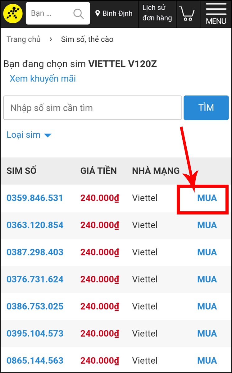 Nhấn Mua tại số điện thoại y&ecirc;u th&iacute;ch