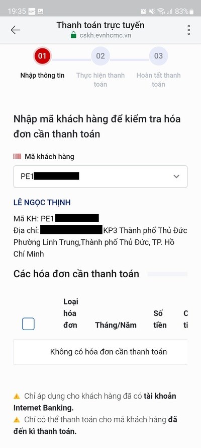 Thực hiện thanh toán