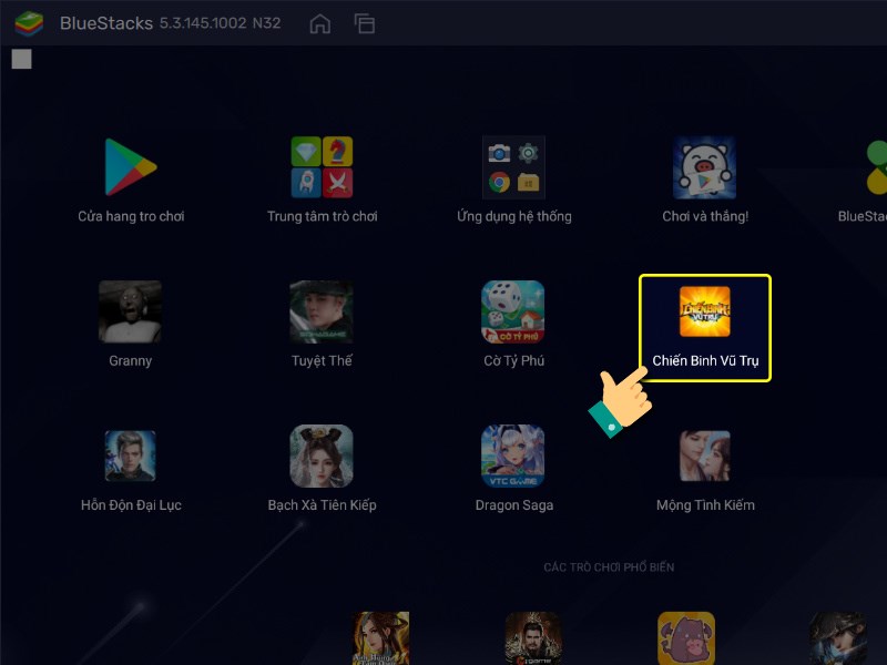 Nhấn vào icon game