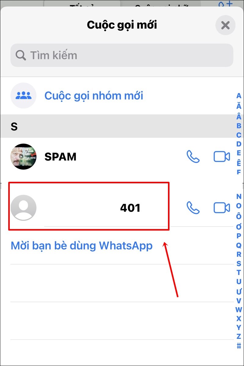 Số điện thoại được đồng bộ từ danh bạ điện thoại sang WhatsApp