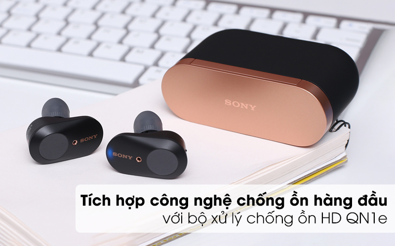 Hộp sạc sang trọng, tinh tế. Tai nghe có công nghệ chống ồn hàng đầu