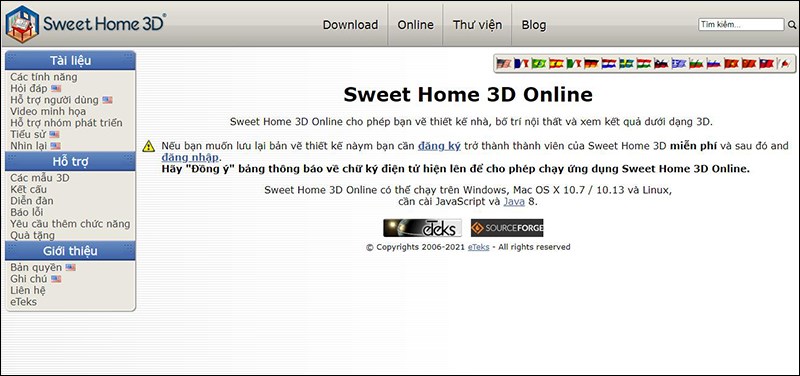 Sweet Home 3D: Website thiết kế mô hình nhà 3D online