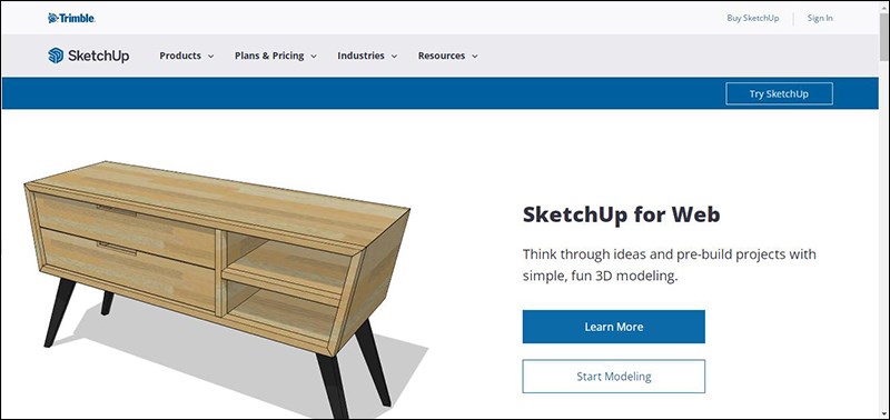 2. SketchUp: Phần mềm thiết kế, vẽ 3D online