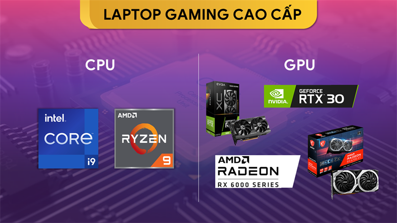 CPU & GPU laptop gaming cao cấp