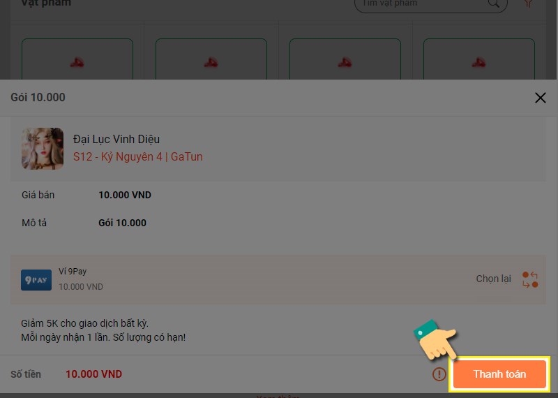 Nhấn thanh to&aacute;n